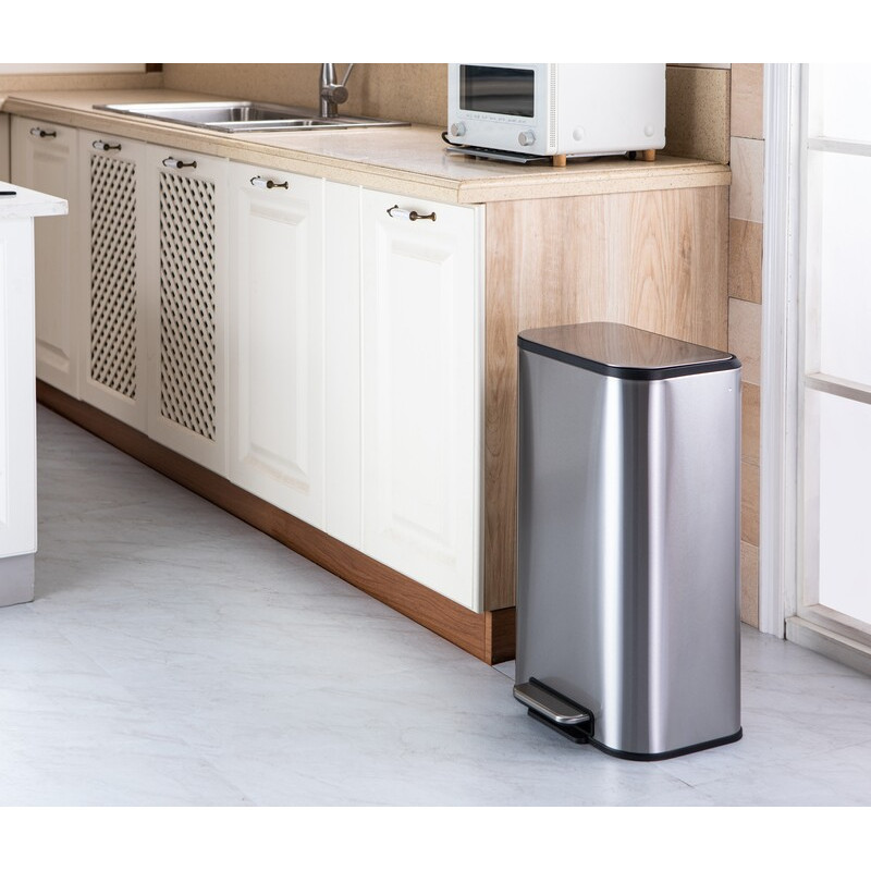Відро для сміття з плавним закриттям прямокутне Mixxus Cubic-TC0105 SS Color 5л колір наржавійка (M