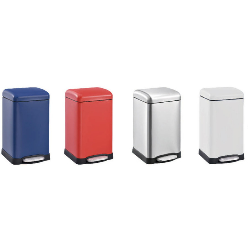 Відро для сміття з плавним закриттям квадратне Mixxus Style-TC0106 SS Color 6л колір наржавійка (MI