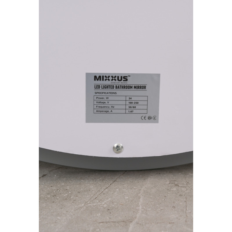 Дзеркало Mixxus PLAIN MC02-80-CASE з Led Touch, Anti-fog, димером, регулятором яскравості, годинник