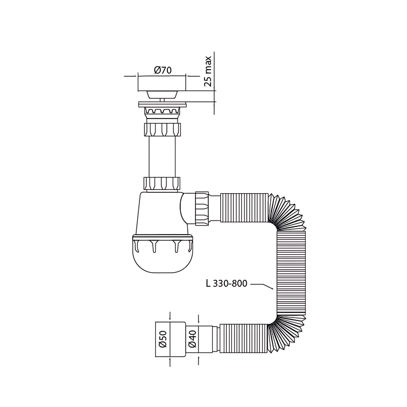 Сифон для кухні Mixxus SK-01-A 1 1/2