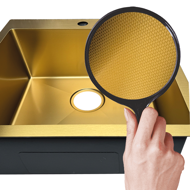 Мийка Mixxus MH5843 Micro Decor Brushed Gold (3.0/0.8) з нерж. сталі (колір матове золото) (MI8218)