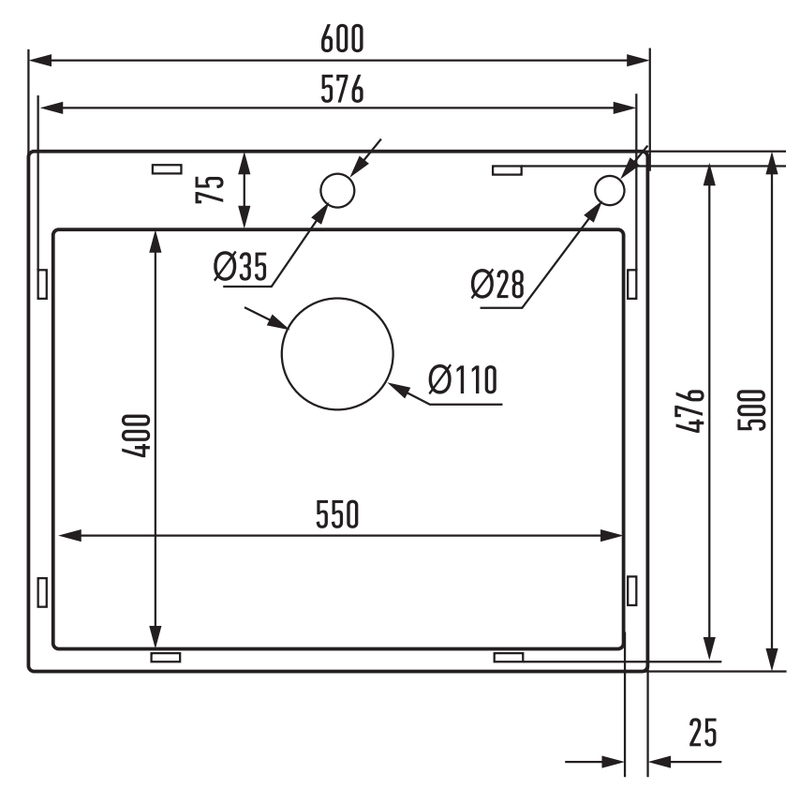 Мийка Mixxus MH6050 Micro Decor Graphite (3.0/0.8) з нерж. сталі (колір графіт) (MI8221)