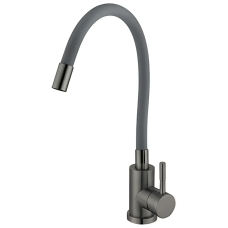 Змішувач для кухні MIXXUS SEO-011 GRAPHITE REFL.GRAY з силіконовим виливом з нерж.сталі SUS304, кол