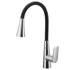 Змішувач для кухні Mixxus Premium Matis 011-T (NUT) Refl.Black (Колір хром+силік.вилив чорний) (MI8266)