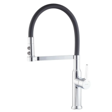 Змішувач для кухні MIXXUS PREMIUM PULL 017 REFL.BLACK (Колір хром+силік.вилив чорний) (MI8277)