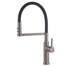 Змішувач для кухні MIXXUS PREMIUM PULL 017 GRAPHITE REFL.BLACK (Кол.графіт+силік.вилив чор.) (MI8278)