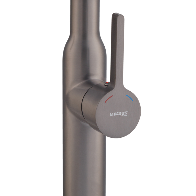 Змішувач для кухні MIXXUS PREMIUM PULL 017 GRAPHITE REFL.BLACK (Кол.графіт+силік.вилив чор.) (MI8278)