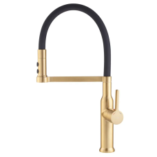 Змішувач для кухні MIXXUS PREMIUM PULL 017 BRUSHED GOLD REFL.BLACK (Кол.мат.зол.+сил.вил.чор.) (MI8280)