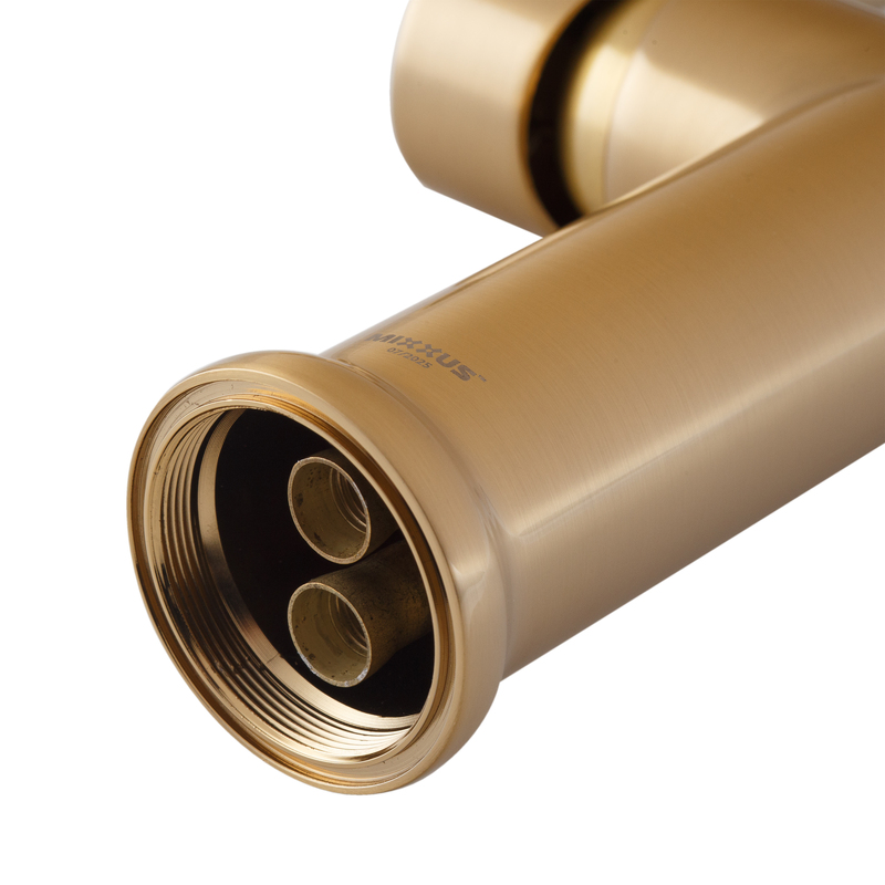 Змішувач для кухні MIXXUS PREMIUM PULL 017 BRUSHED GOLD REFL.BLACK (Кол.мат.зол.+сил.вил.чор.) (MI8280)