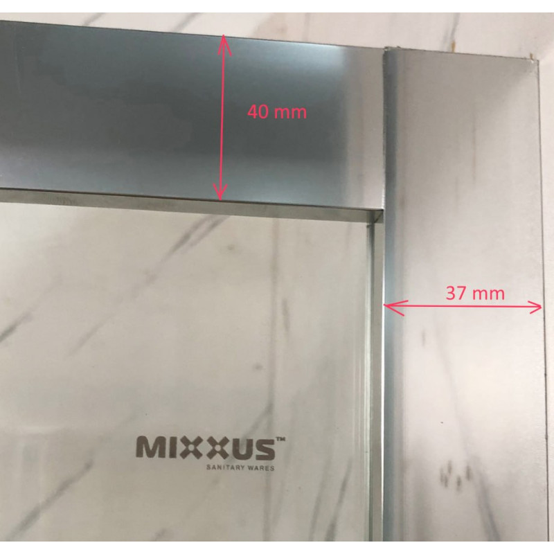 Душова кабіна без піддону Mixxus Premium Quadro SC01-90x90x195-TR Chrome прозоре скло 6мм (MI8290)