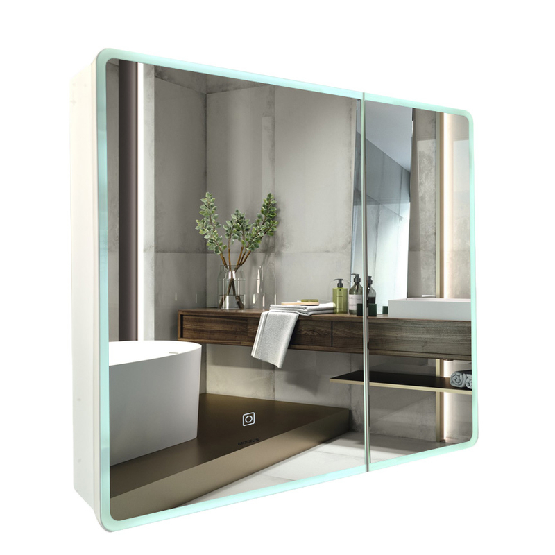 Дзеркальна шафка Mixxus Premium Olivary CM01-80x70x13 з LED Touch, димером, регулятором яскравості (MI8296)