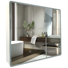 Дзеркальна шафка Mixxus Premium Olivary CM01-80x70x13 з LED Touch, димером, регулятором яскравості (MI8296)