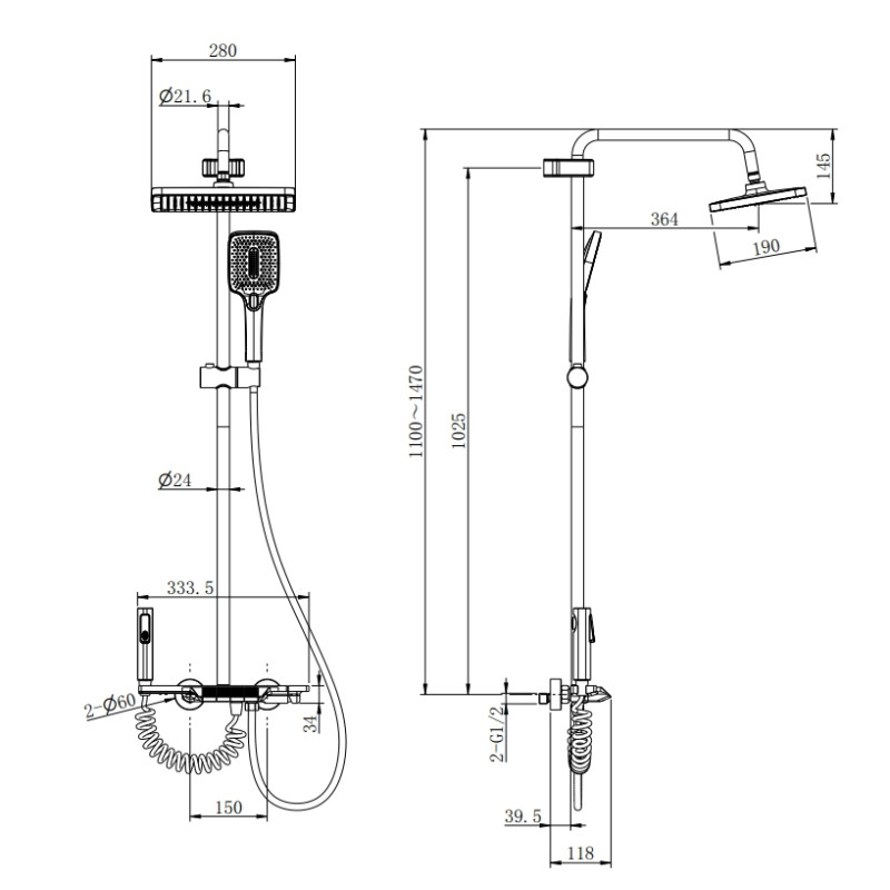 Душова колона зі змішувачем Mixxus Premium Terra 029-J (MI8381)