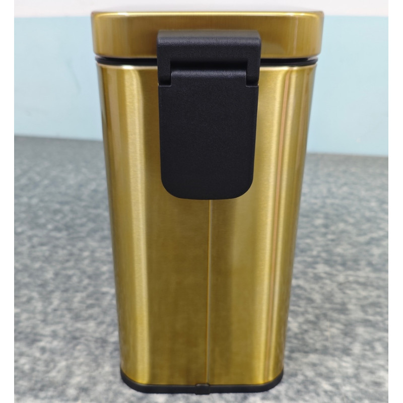 Відро для сміття з плавним закриттям прямокутне Mixxus Premium Quadro-TC0105 Brushed Gold 5 л (колір матове золото) (MI8394)