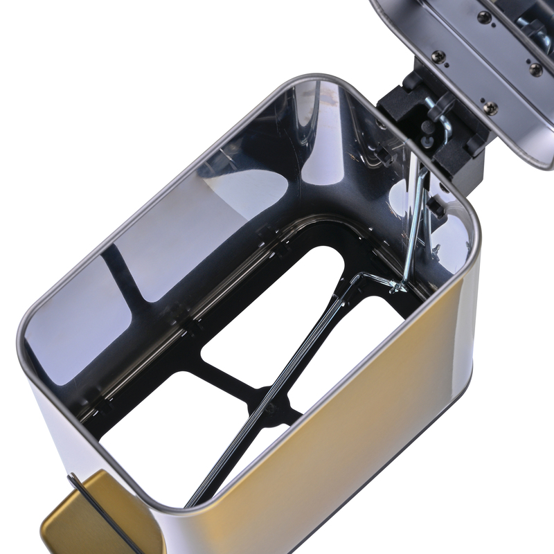 Відро для сміття з плавним закриттям прямокутне Mixxus Premium Quadro-TC0105 Brushed Gold 5 л (колір матове золото) (MI8394)
