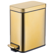 Відро для сміття з плавним закриттям прямокутне Mixxus Premium Quadro-TC0105 Brushed Gold 5 л (колір матове золото) (MI8394)