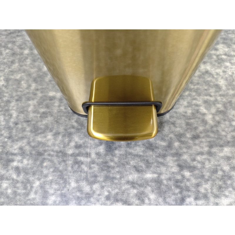 Відро для сміття з плавним закриттям прямокутне Mixxus Premium Quadro-TC0105 Brushed Gold 5 л (колір матове золото) (MI8394)