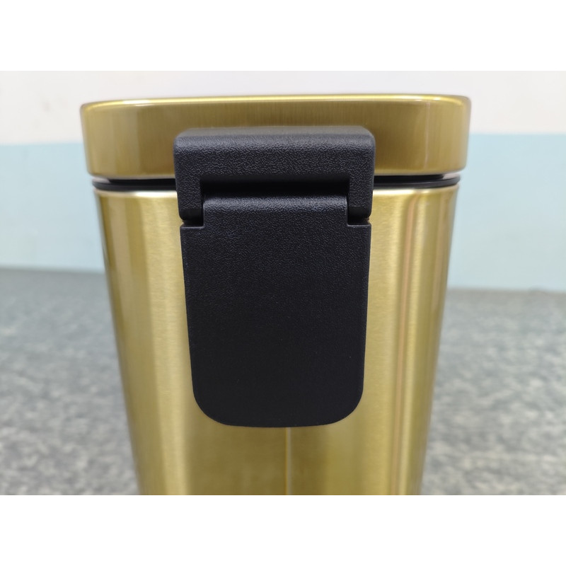 Відро для сміття з плавним закриттям прямокутне Mixxus Premium Quadro-TC0105 Brushed Gold 5 л (колір матове золото) (MI8394)