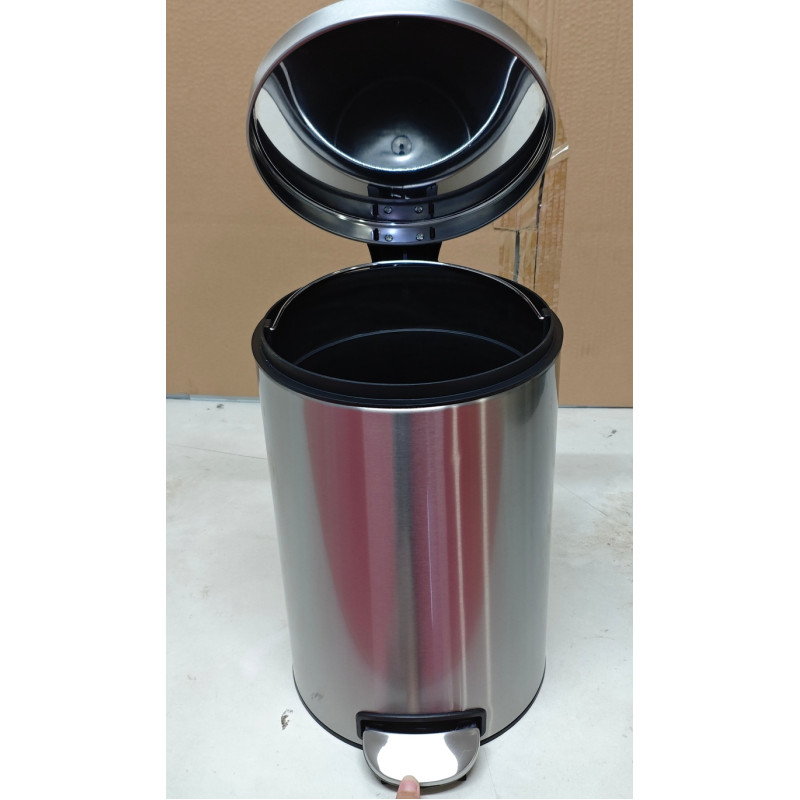 Відро для сміття з плавним закриттям кругле Mixxus Ellipse-TC0212 SS Color 12л (колір нержавійка) (MI8399)