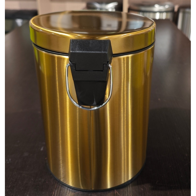 Відро для сміття з плавним закриттям кругле Mixxus Ellipse-TC0205 Brushed Gold 5л (колір матове золото) (MI8400)