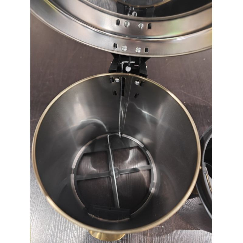 Відро для сміття з плавним закриттям кругле Mixxus Ellipse-TC0205 Brushed Gold 5л (колір матове золото) (MI8400)