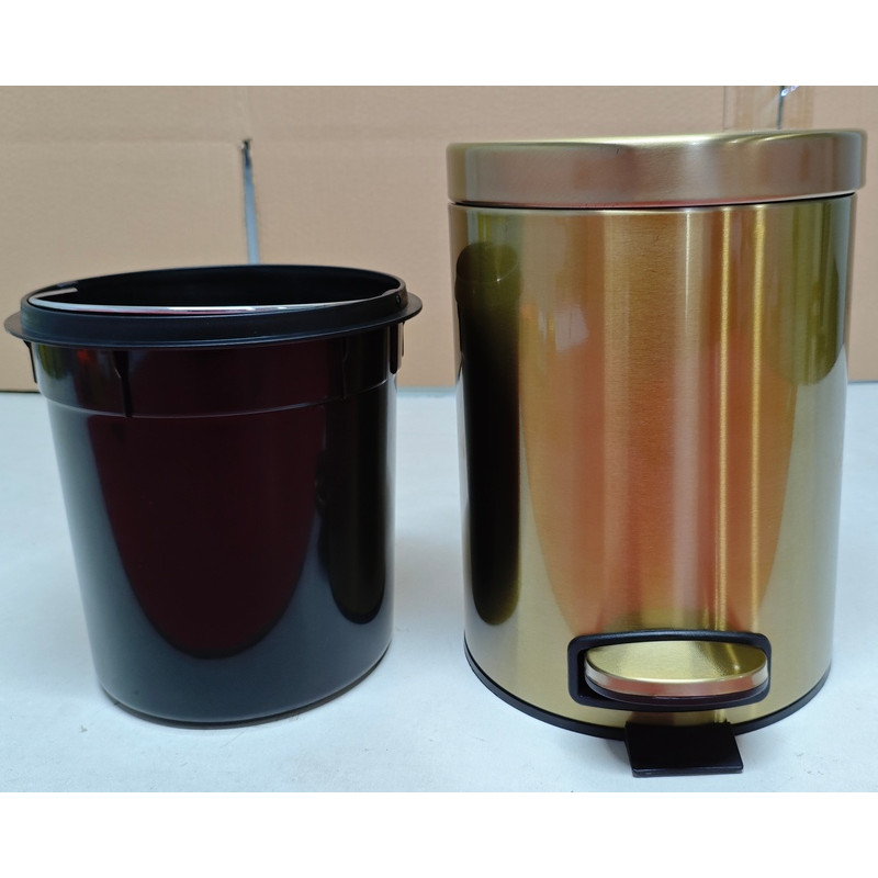 Відро для сміття з плавним закриттям кругле Mixxus Ellipse-TC0205 Brushed Gold 5л (колір матове золото) (MI8400)