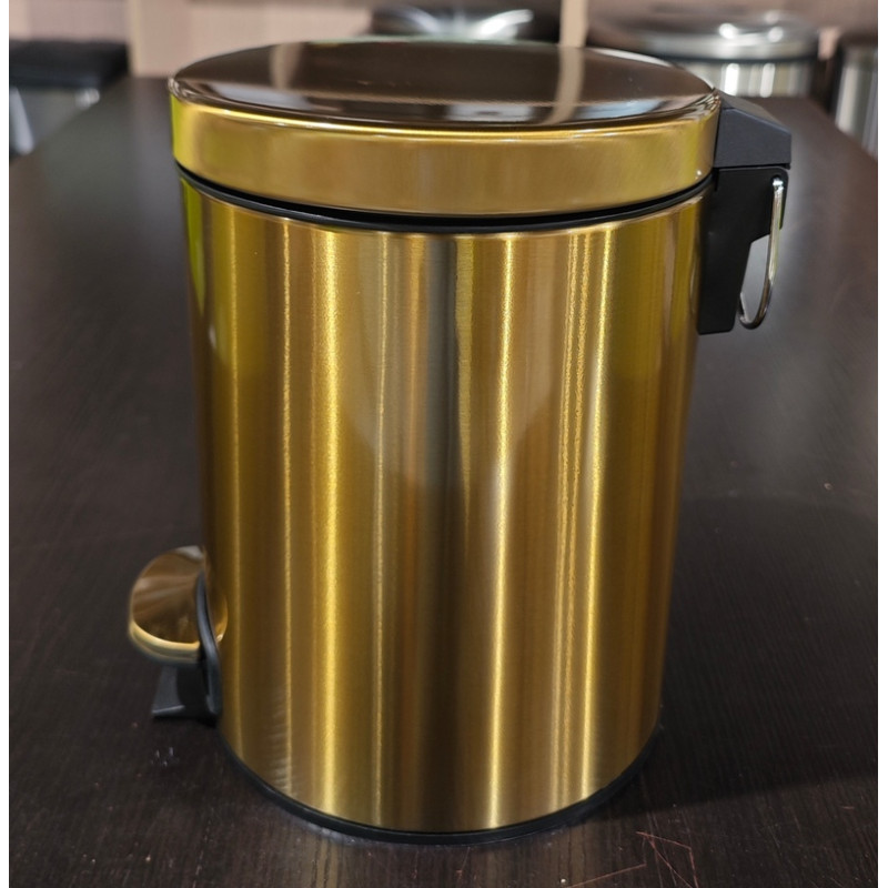 Відро для сміття з плавним закриттям кругле Mixxus Ellipse-TC0205 Brushed Gold 5л (колір матове золото) (MI8400)
