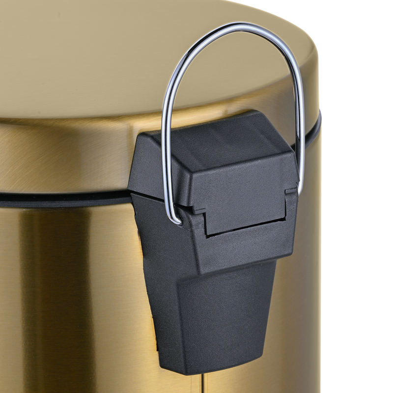 Відро для сміття з плавним закриттям кругле Mixxus Ellipse-TC0205 Brushed Gold 5л (колір матове золото) (MI8400)
