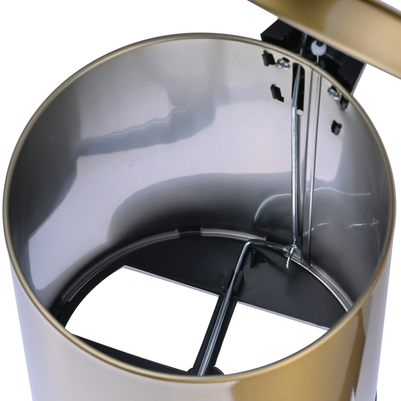 Відро для сміття з плавним закриттям кругле Mixxus Ellipse-TC0205 Brushed Gold 5л (колір матове золото) (MI8400)