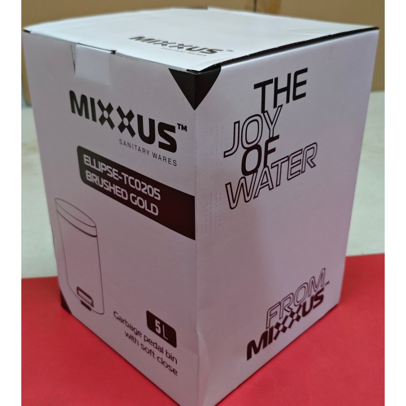Відро для сміття з плавним закриттям кругле Mixxus Ellipse-TC0205 Brushed Gold 5л (колір матове золото) (MI8400)