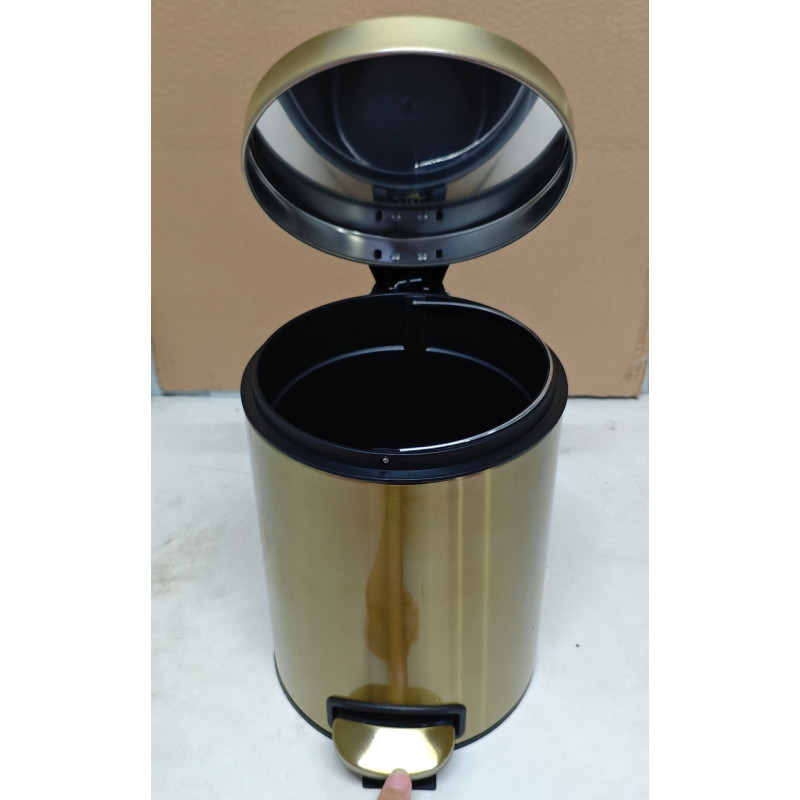 Відро для сміття з плавним закриттям кругле Mixxus Ellipse-TC0205 Brushed Gold 5л (колір матове золото) (MI8400)