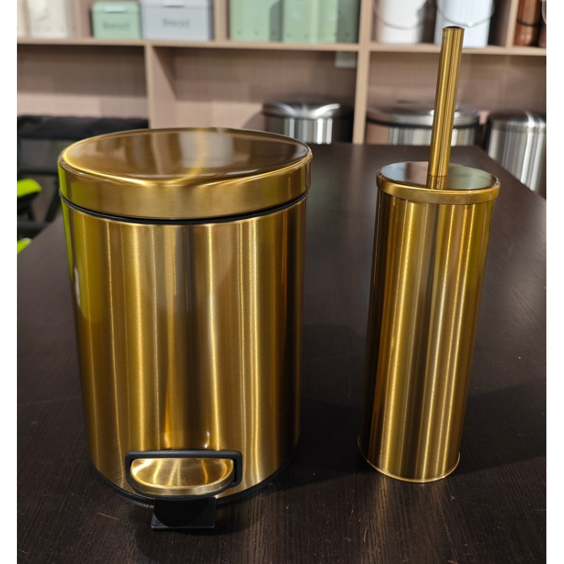 Йоржик для унітазу підлоговий Mixxus Ellipse-TB0202 Brushed Gold (колір матове золото) (MI8401)