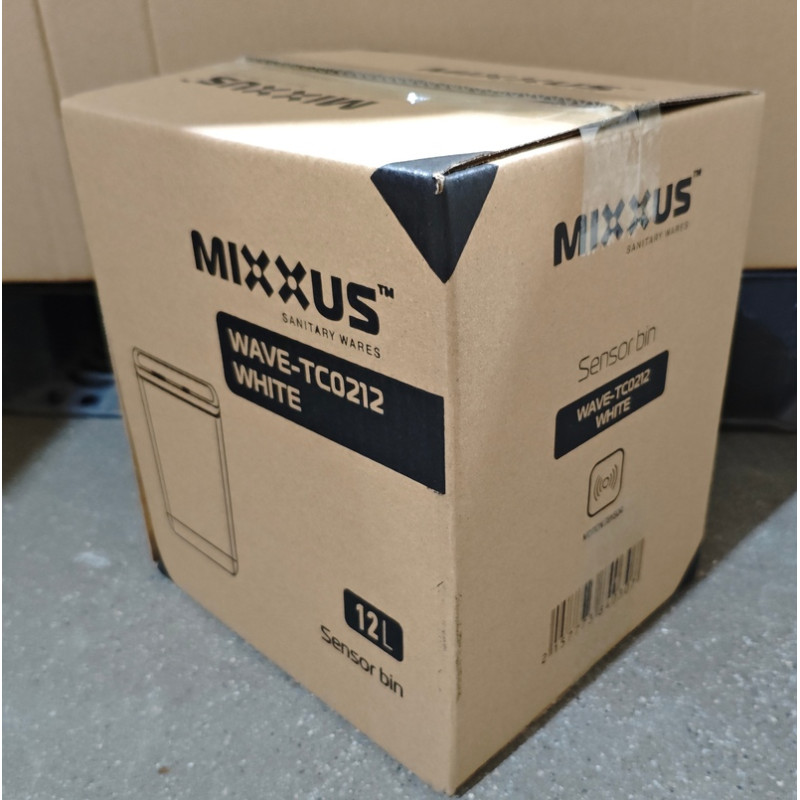 Відро для сміття сенсорне прямокутне Mixxus Wave-TC0212 White 12 л (колір білий) (MI8403)