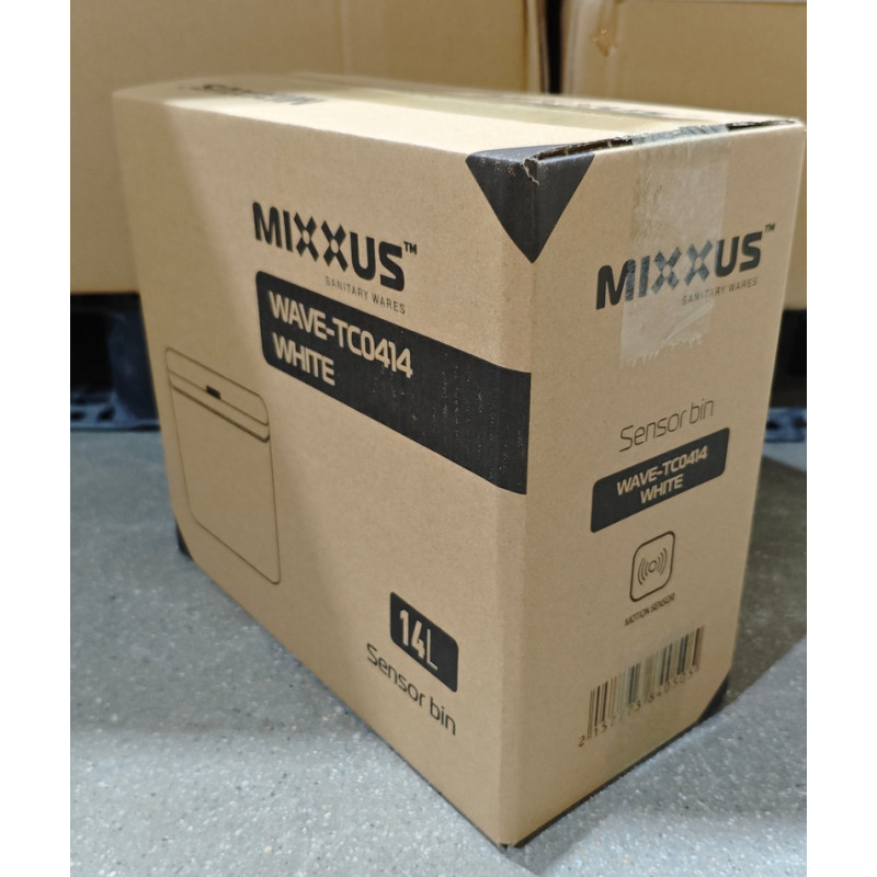 Відро для сміття сенсорне прямокутне Mixxus Wave-TC0414 White 14 л (колір білий) (MI8405)