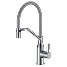 Змішувач для кухні MIXXUS PREMIUM GRAVITY 017 (NUT) SS COLOR REFL.GREY (Колір нерж.+силік.вилив сірий) (MI8407)