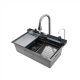 Мийка багатофункціональна Mixxus MH7546-SET-06 Micro Decor Graphite з вбудованим змішувачем з нерж.сталі (MI8414)
