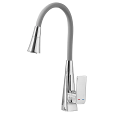 Змішувач для кухні Mixxus Etna 014-T (NUT) Refl.Grey (Колір хром+силіконовий вилив сірий) (MI8420)