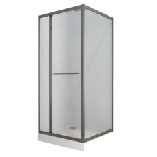 Душова кабіна з низьким піддоном Mixxus Style SCT01-90x90x200-TR Graphite прозоре скло 6мм (MI8432)