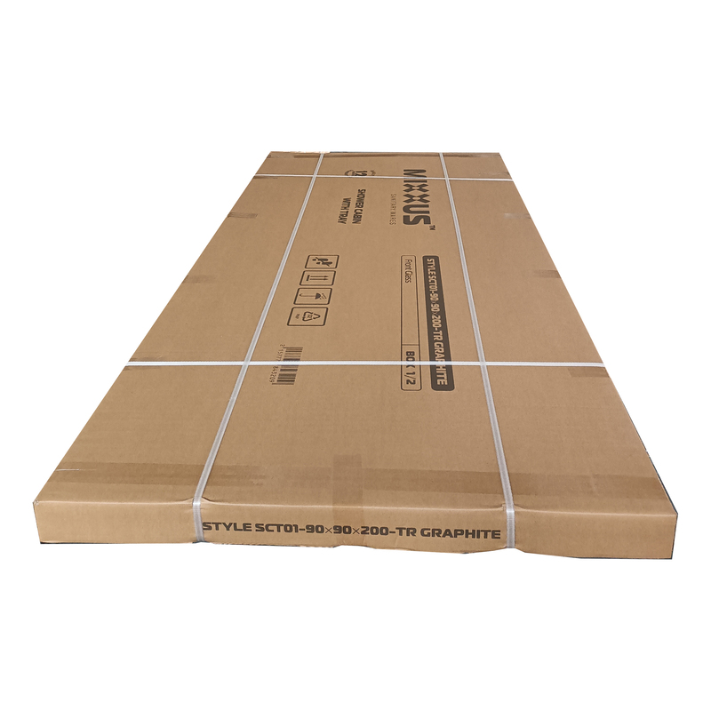 Душова кабіна з низьким піддоном Mixxus Style SCT01-90x90x200-TR Graphite прозоре скло 6мм (MI8432)