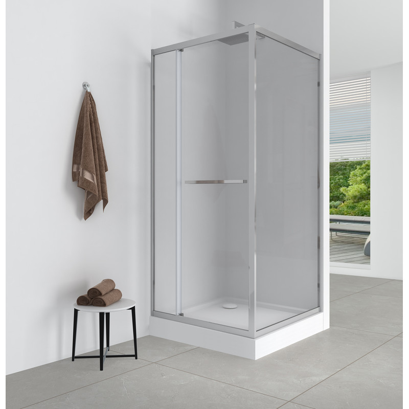 Душова кабіна з низьким піддоном Mixxus Style SCT01-90x90x200-TR Chrome прозоре скло 6мм (MI8433)