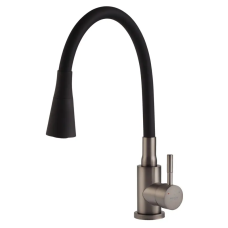 Змішувач для кухні Mixxus SEO-011-T Graphite Refl.Black з нерж.сталі SUS304 (Кол.графіт+сил.вилив чорний) (MI8434)