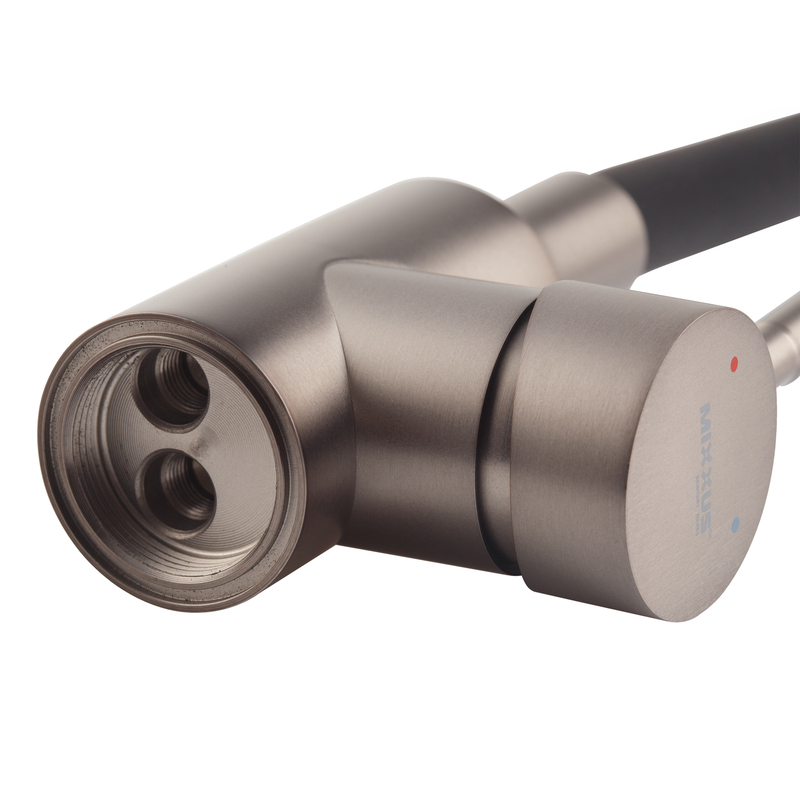 Змішувач для кухні Mixxus SEO-011-T Graphite Refl.Black з нерж.сталі SUS304 (Кол.графіт+сил.вилив чорний) (MI8434)