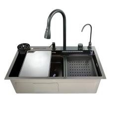 Мийка багатофункціональна Mixxus MH7546-SET-08 Micro Decor Graphite з вбудованим змішувачем з нерж.сталі (MI8455)