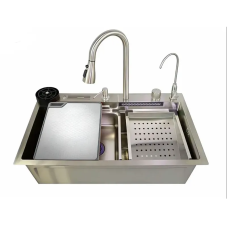 Мийка багатофункціональна Mixxus MH7546-SET-08 Decor SS Color з вбудованим змішувачем з нерж. сталі (MI8457)