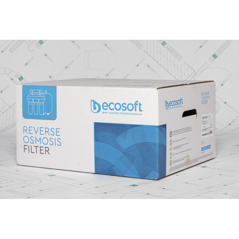 Фільтр зворотного осмосу Ecosoft Standard 5-50M PRO з мінералізатором, мембрана 50gpd, кран капля, дренаж 1:2 (MO550MECOSTD)