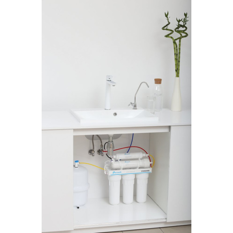 Фільтр зворотного осмосу Ecosoft Standard 5-50M PRO з мінералізатором, мембрана 50gpd, кран капля, дренаж 1:2 (MO550MECOSTD)