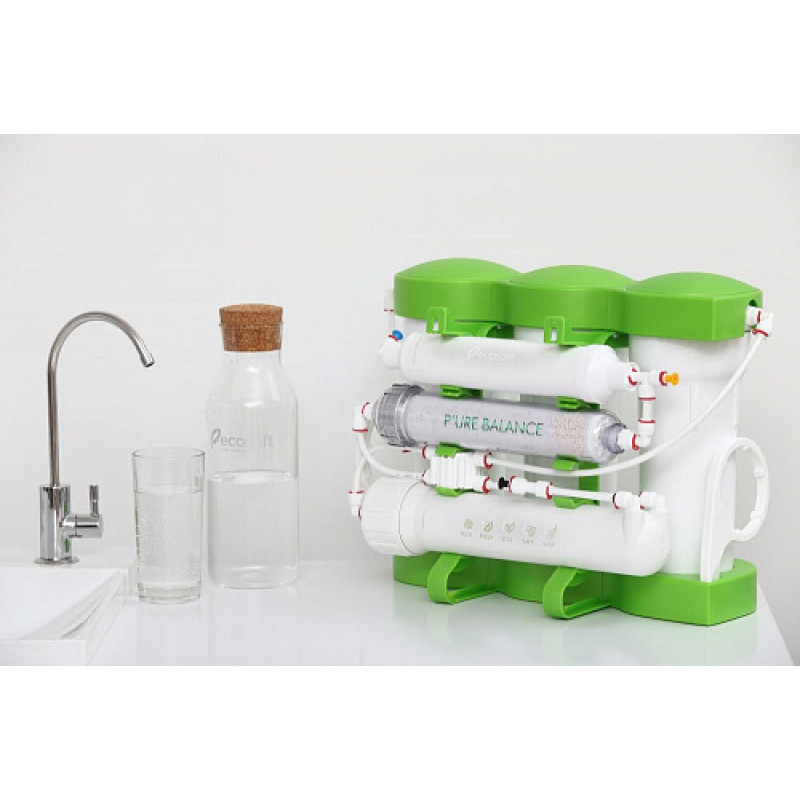 Фільтр зворотного осмосу Ecosoft P'URE Balance, мембрана 75gpd DuPont, картридж Balance збагачує воду кальцієм і магнієм, дренаж 1:1 (MO675MPUREBALECO)