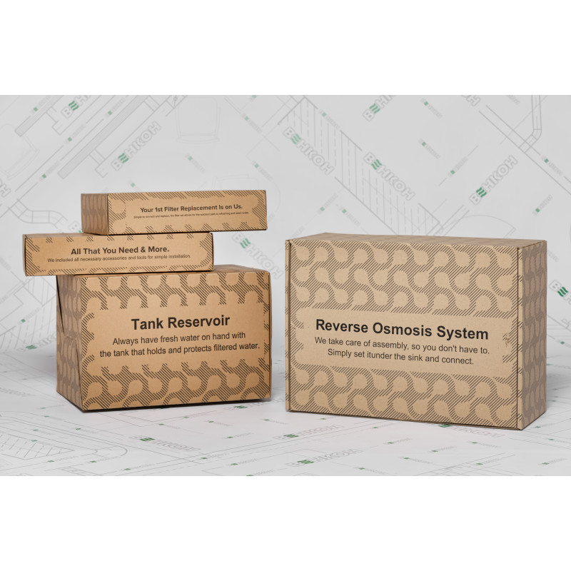 Фільтр зворотного осмосу Ecosoft P’URE AQUACALCIUM Mint, мембрана 75gpd DuPont, картридж AquaCalcium збагачує мінералами, дренаж 1:1 (MO675PUREMACECO)