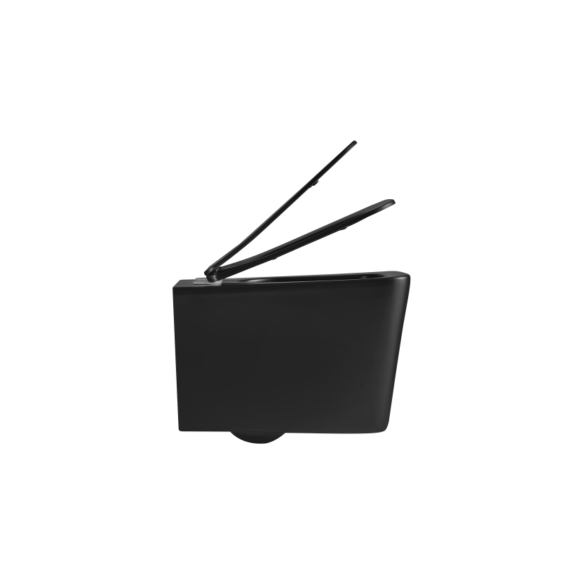 Унітаз підвісний Mixxus Premium Quadro-0302-R Black 530x360x365mm, система змиву RIMLESS (MP6455)