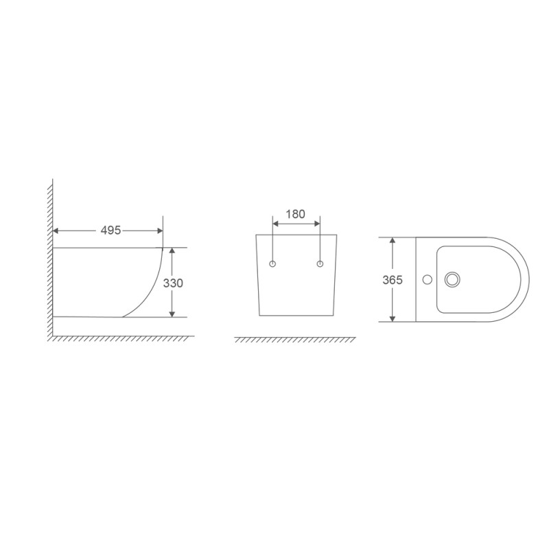 Біде підвісне Mixxus Premium Ellipse-0501 495x365x325mm (MP6469)